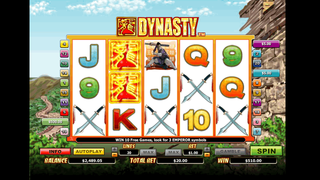 Игровой интерфейс Dynasty 10