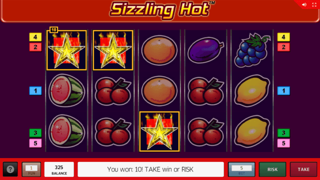 Игровой интерфейс Sizzling Hot 14